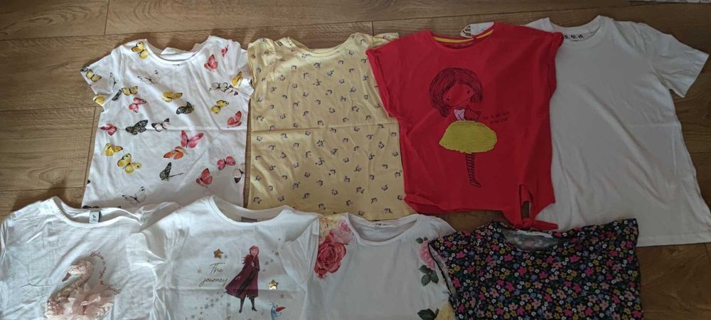 Nowe i jak nowe 122 128 koszulki bluzeczki dla dziewczynki H&M