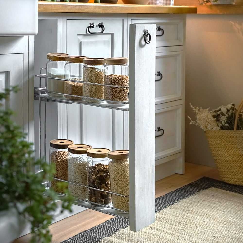 Kuchnia biała drewniana w stylu retro - producent mebli drewnianych