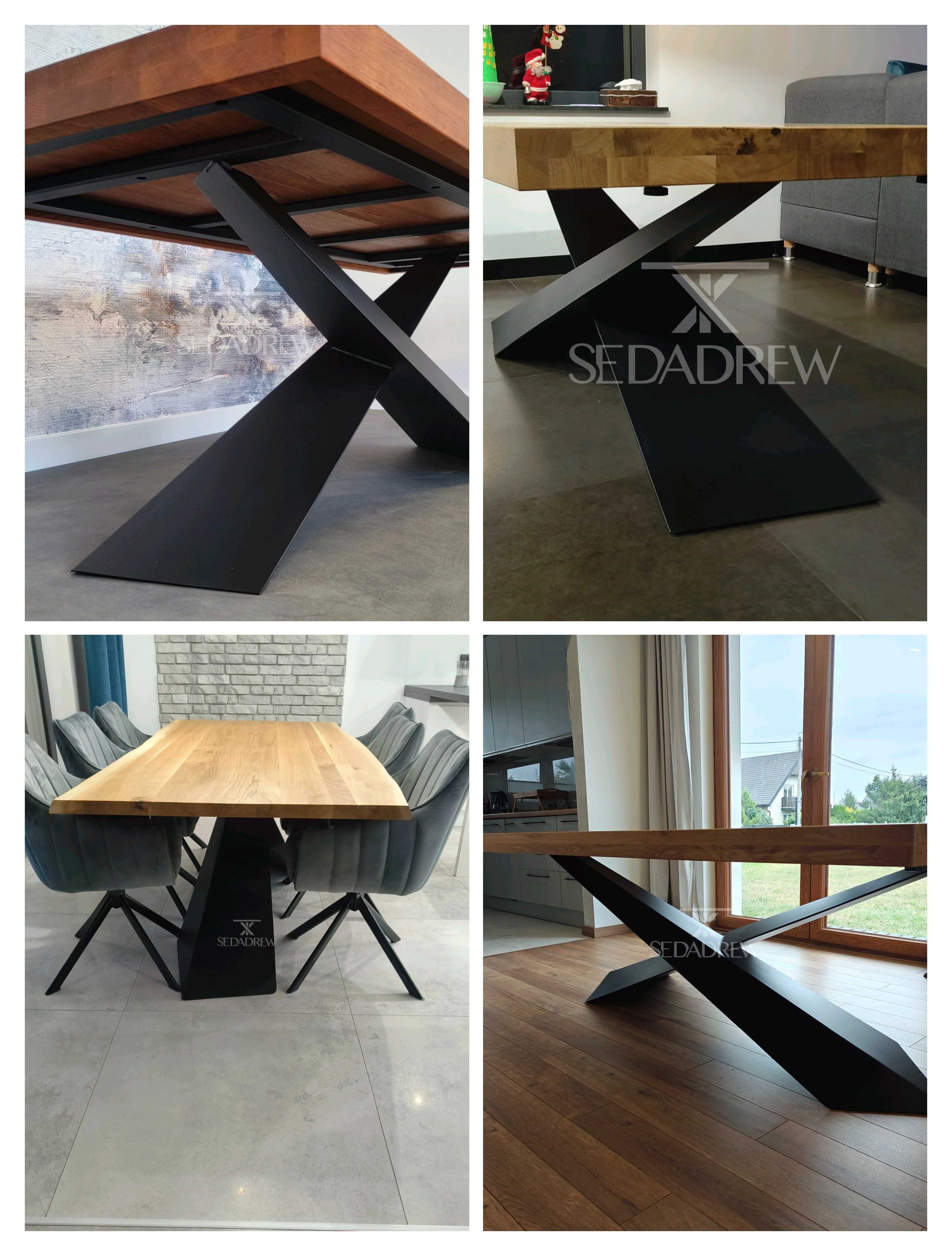 Stoły stoliki drewniane dębowe loft rozkładane blat lite drewno