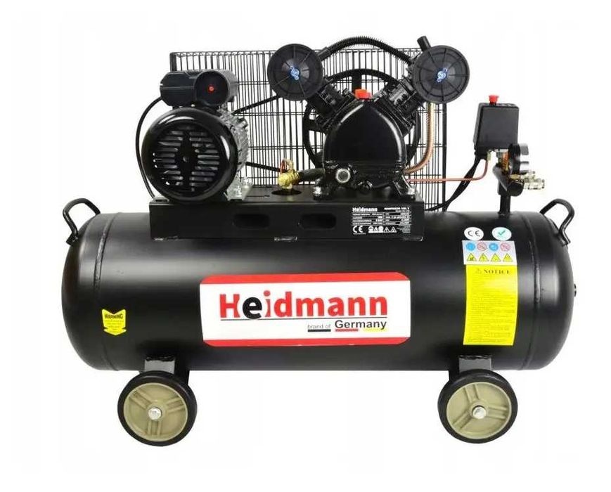 Компресор масляний 100л 8бар 3.8кВт Heidmann компрессор масляный