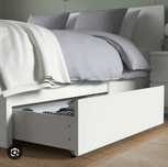 Łóżko Ikea Malm z 2 pojemnikami, stelaż LEIRSUND
