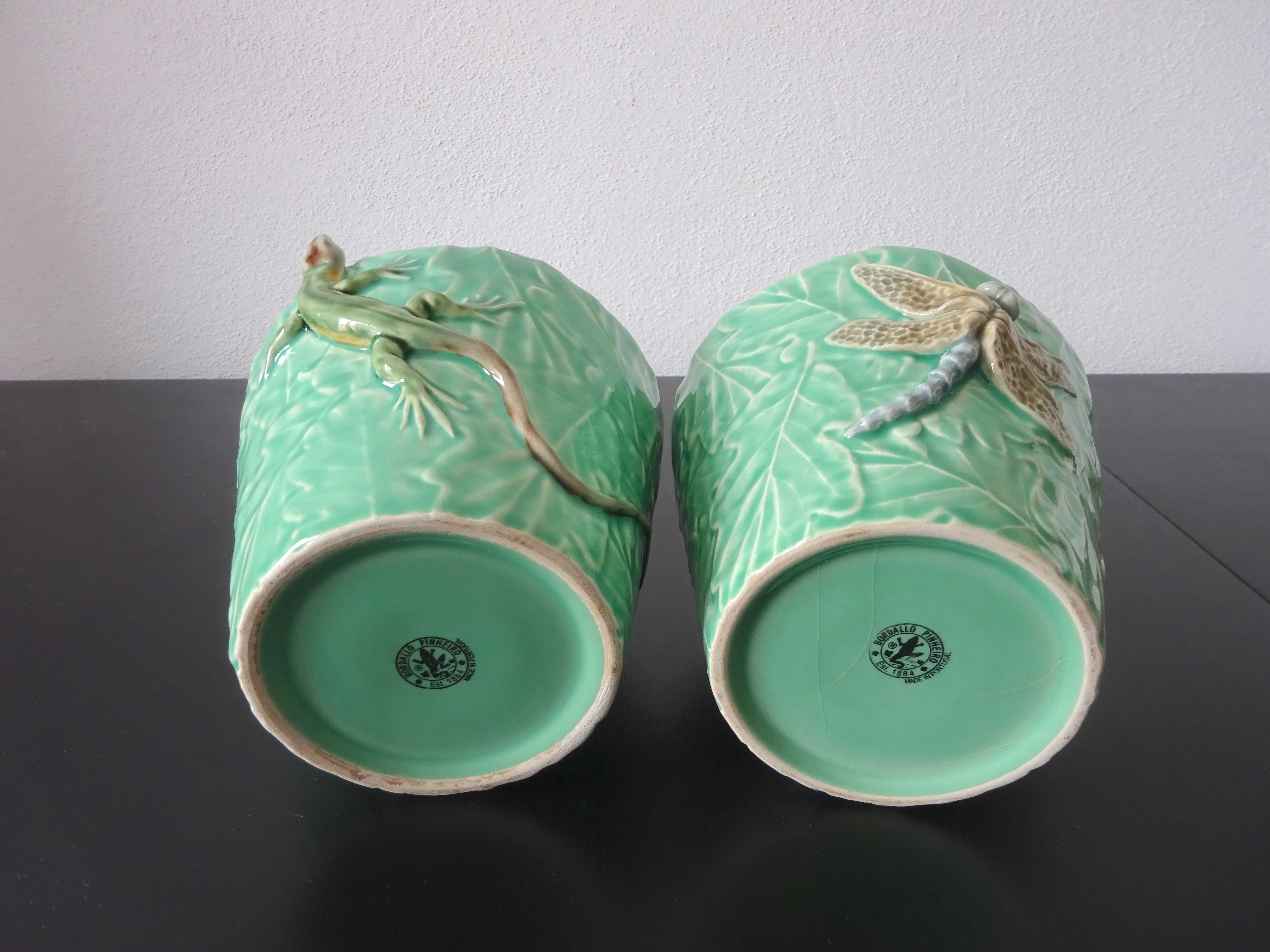 Vasos Bordallo Pinheiro Lagarto e Libelinha