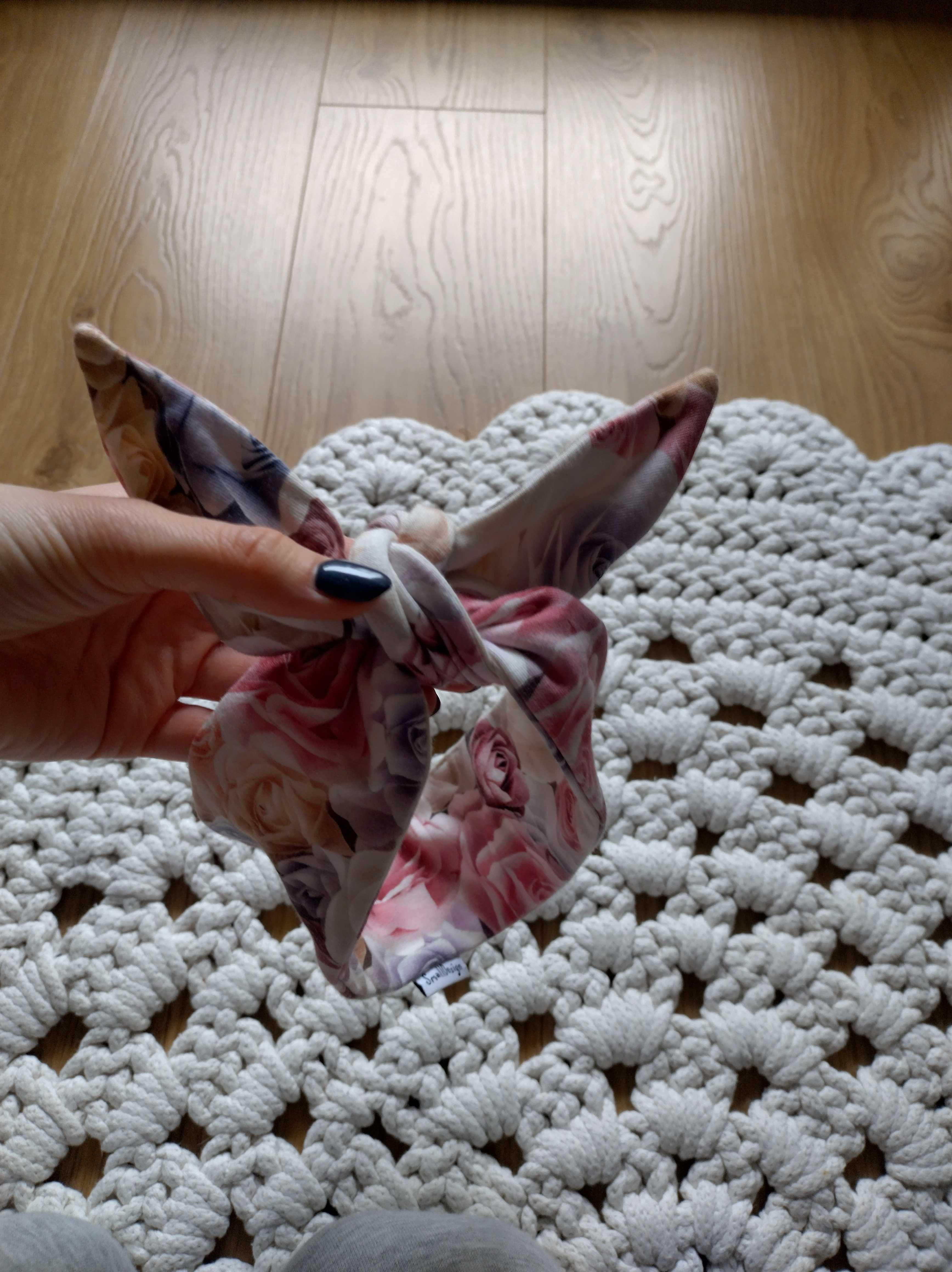 Opaska wiązana w kwiaty długość 76,5 cm gruby materiał, Piękna!