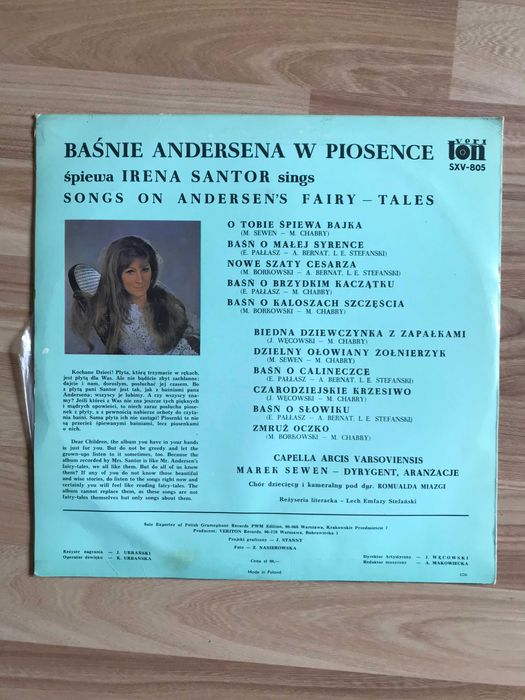 Płyta Winylowa J. Ch. Andersen Baśnie Irena Santor winyl bajka
