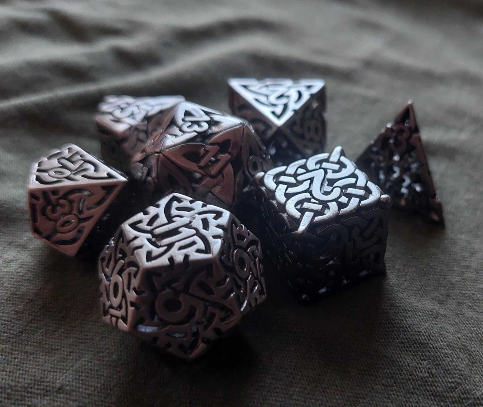 Kości RPG METALOWE nowe celtyckie