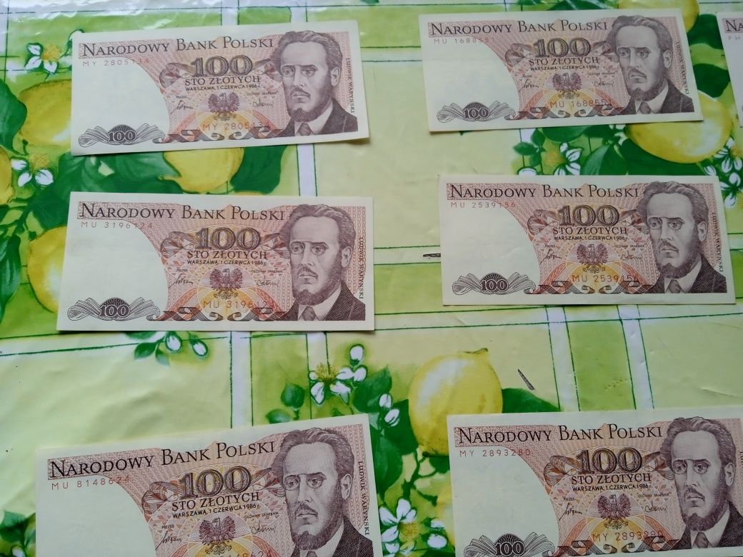 Banknoty Prl 100zl Cena dotyczy jednej sztuki stan Unc