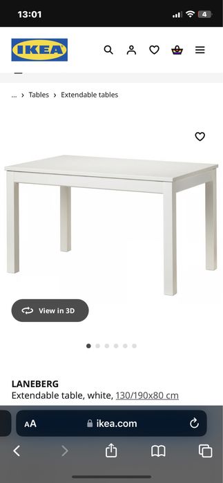 Cadeiras (4x) bege Sklum + Mesa Laneberg Ikea branca extensivél
