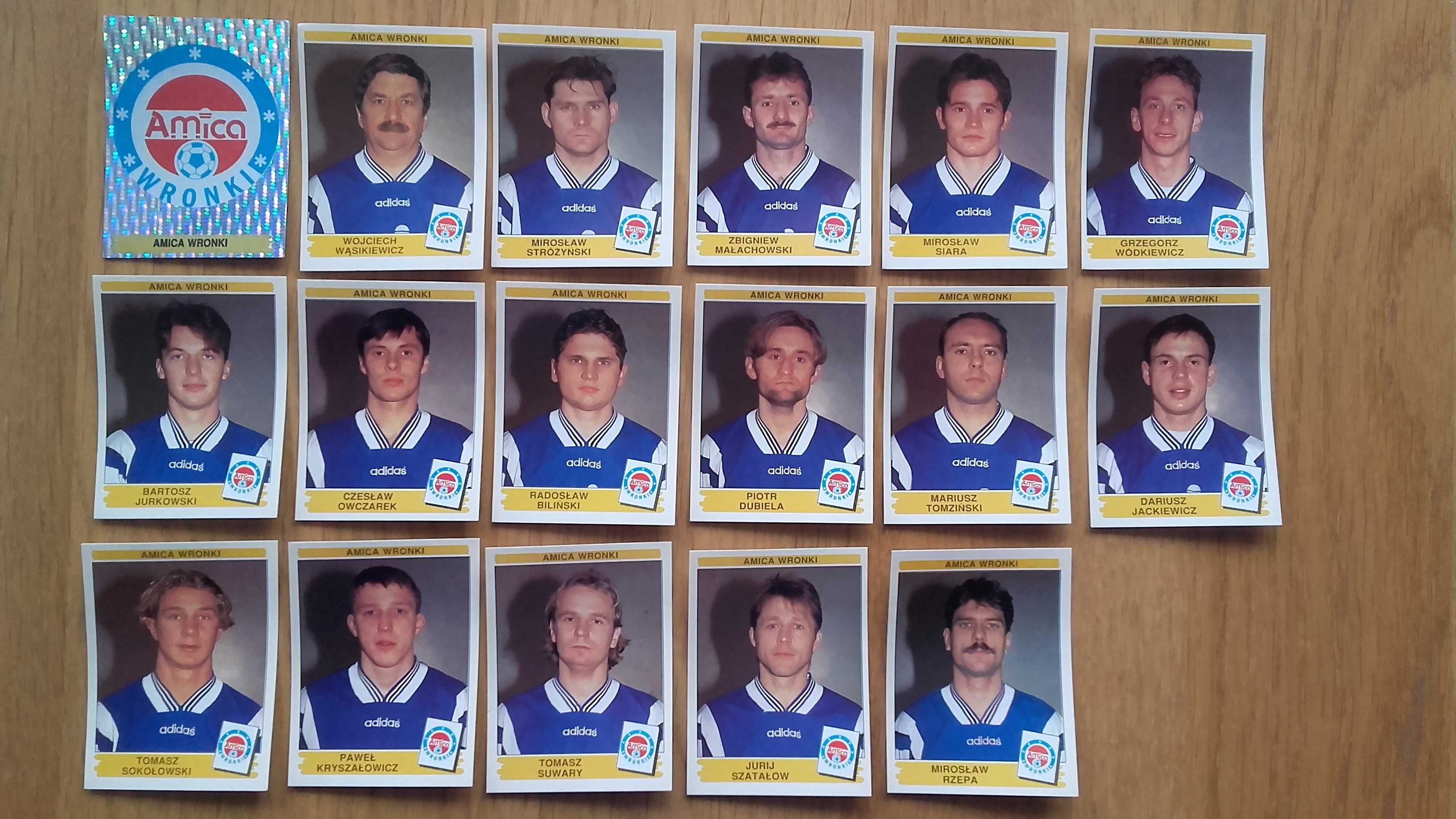 panini naklejki 96 / 97 ekstraklasa liga polska amica wronki