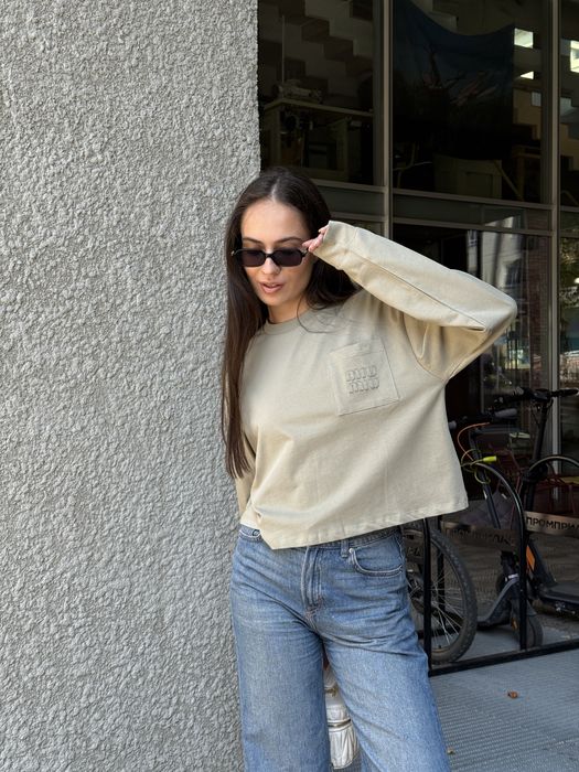 Лонгслів Miu Miu Long Sleeve Crop T-Shirt Green
