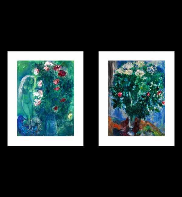 Marc Chagall, Kochankowie Z Bukietami, Zielone Plakaty