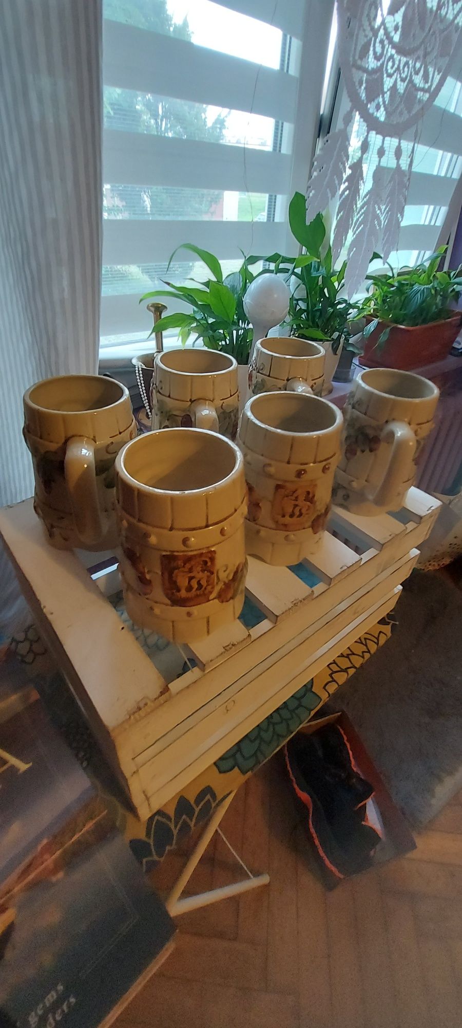 Stare kufle ceramiczne okocim