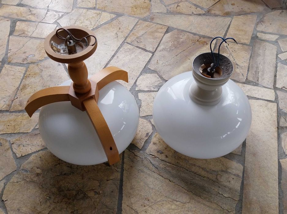 Lampy sufitowe ze szklanymi kloszami 2 sztuki