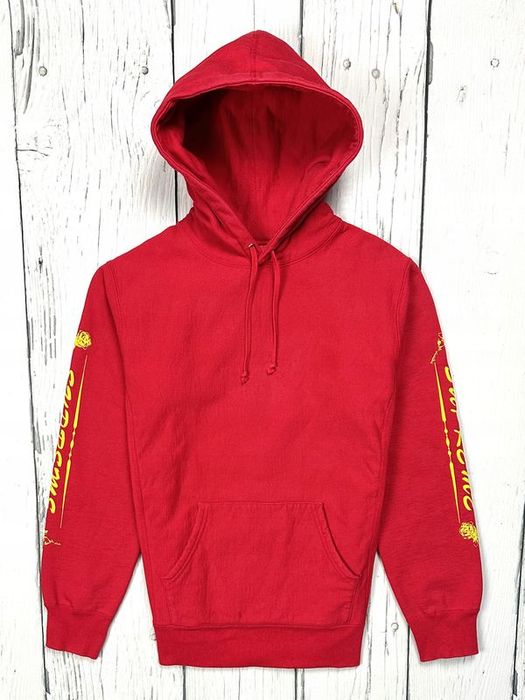 Supreme Fw16 Red Rose Bluza z Kapturem Hoodie Męska Logowana r. L