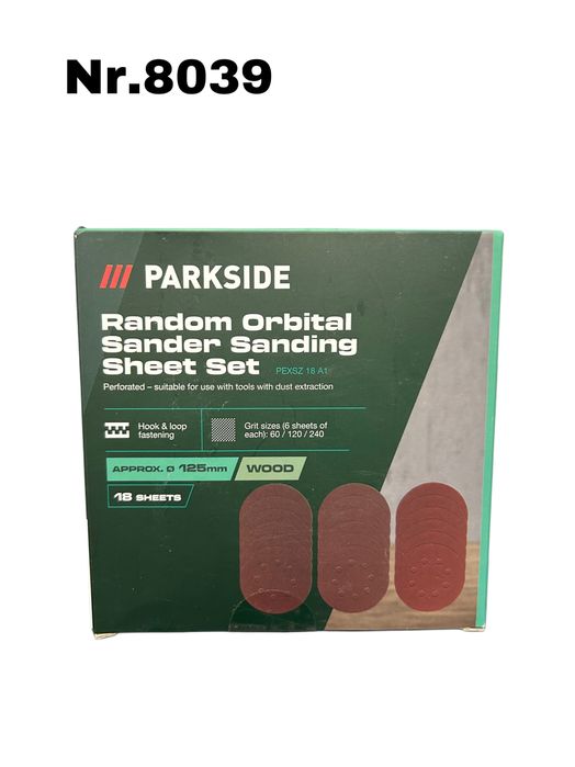 Zestaw papierów, tarcz ściernych Parkside 18szt nr.8039