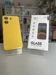 Etui Plecki silicon żółte + SZKŁO hartowane do Xiaomi Redmi 13c 4G