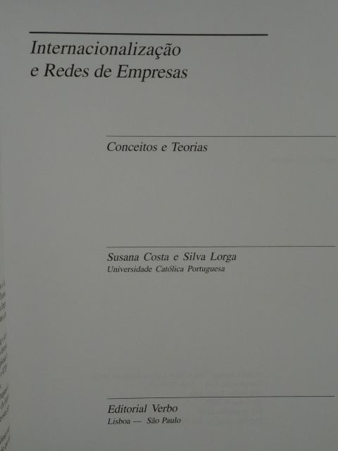 Internacionalização e Redes de Empresas de Susana Costa e Silva Lorga