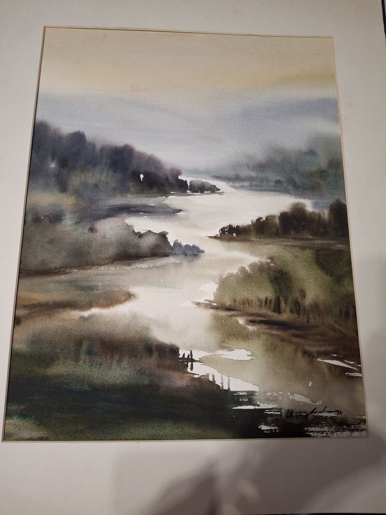 António Neves grande aguarela Douro ? Pintura