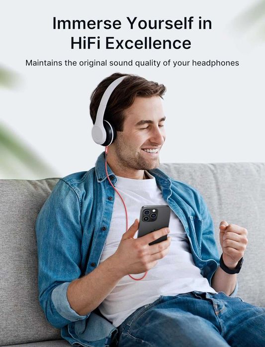 JSAUX Kabel USB C na jack AUX 1 m, USB C do 3,5 mmiPhone 15 Pro Max/15