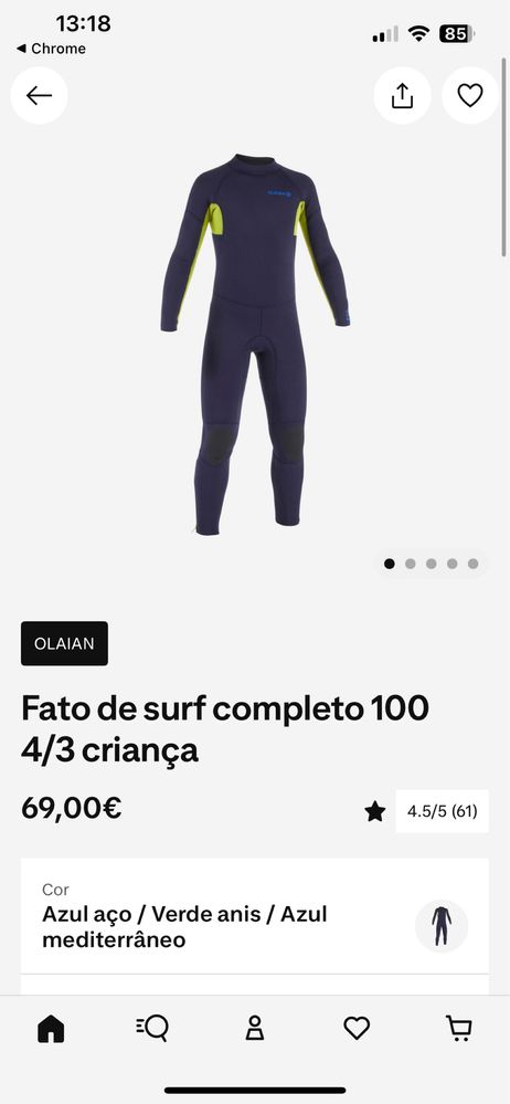 Fato surf como novo