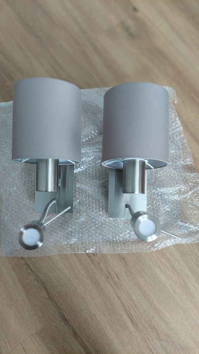 2 Candeeiros de cabeceira de cama, com luz de leitura e abatjour