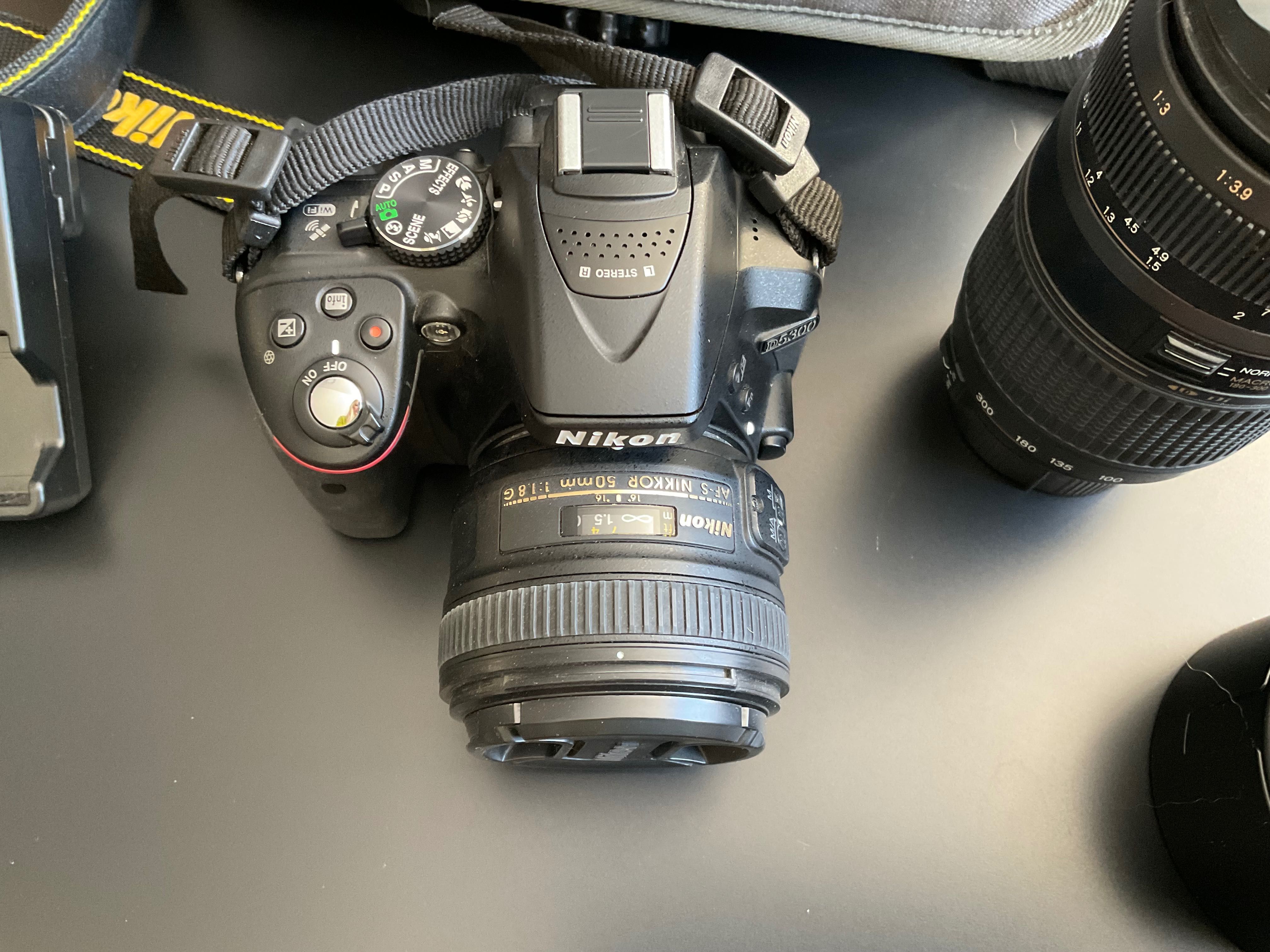 Nikon d5300 + nikkor 50 mm f/1.8 + Tamron + akcesoria