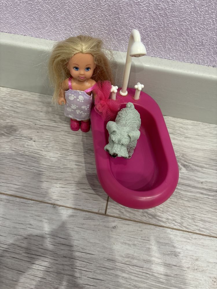 Набір лялька+собака з ванною