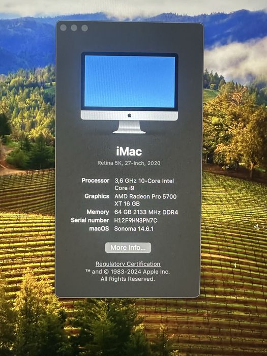 iMac 27” 5k Intel Core 3,6 GHz  i9 10 Cuore 2020