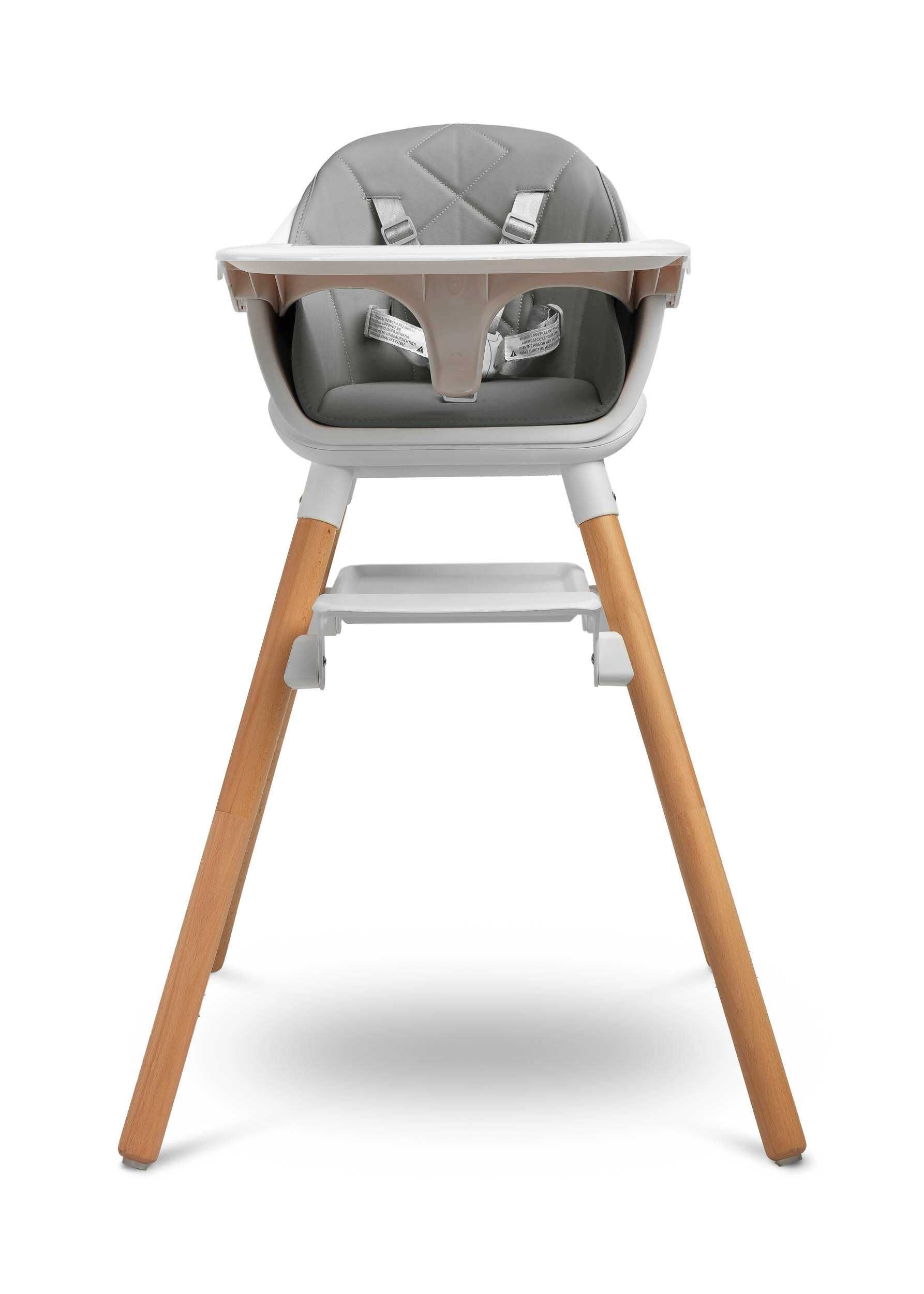 Drewniane krzesełko do karmienia bravo regulowane grey     Nowe