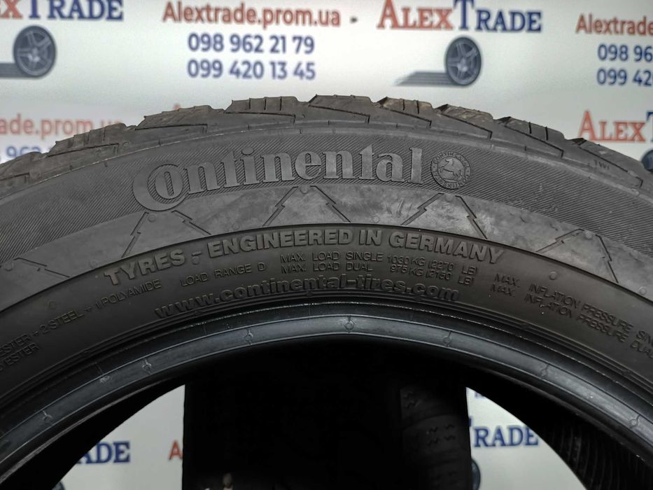 2 шт. 225/55 R17C цешка Continental VancoWinter 2 зимові шини б/у 7 мм