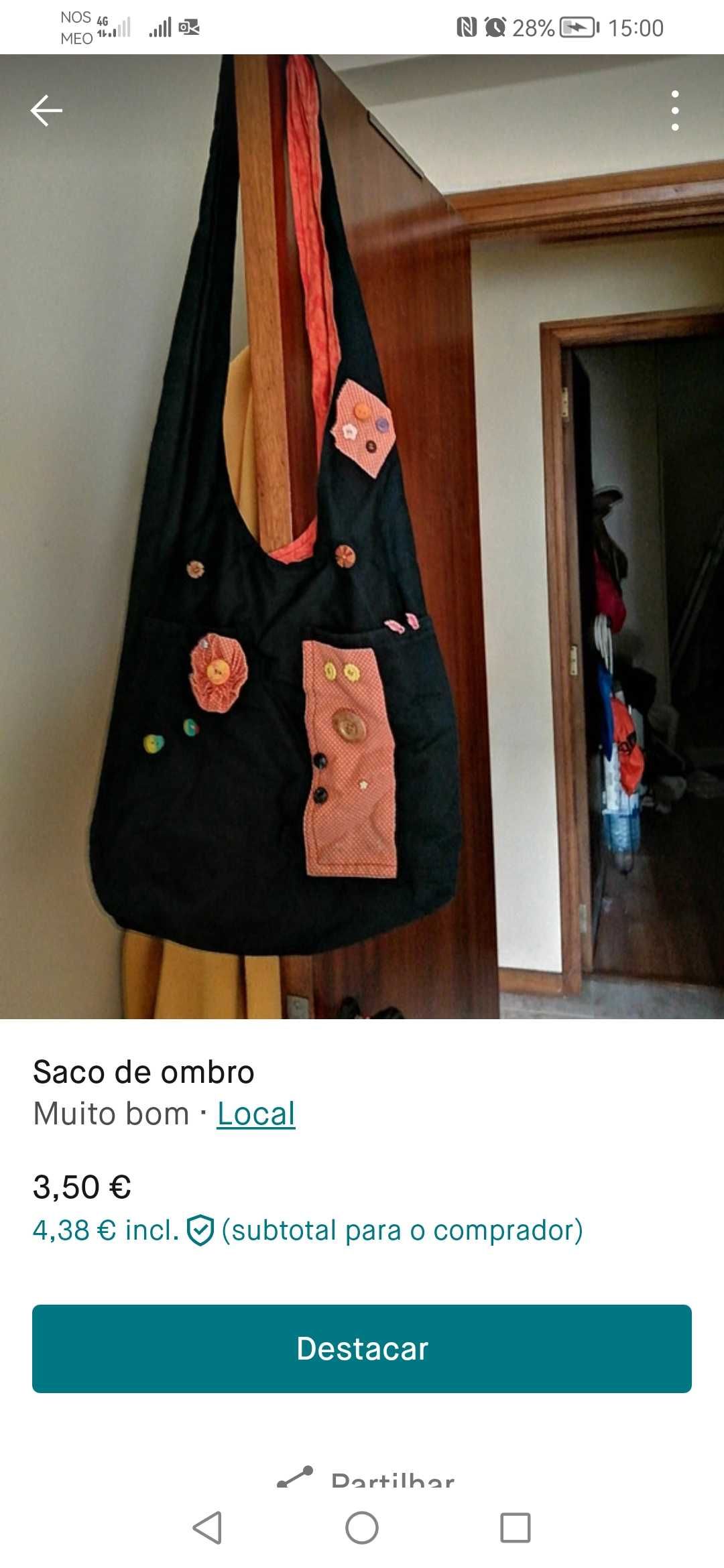 Varias bolsas em tecido