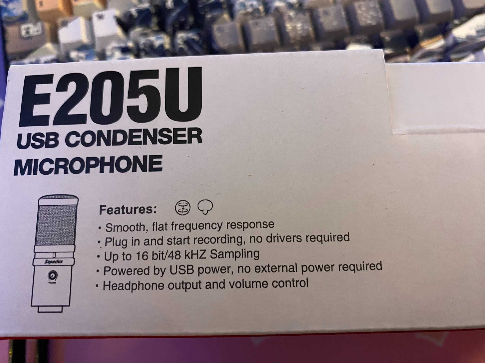 Mikrofon Superlux E205U, jak nowy, kompletny zestaw