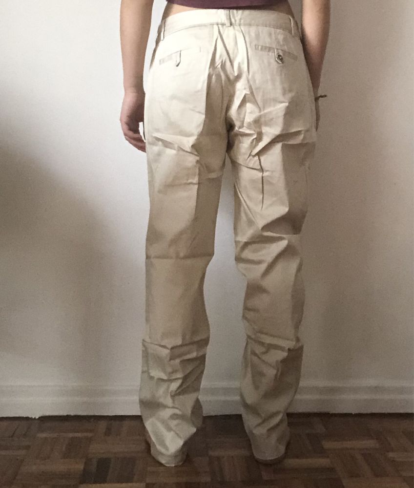 Calças formais Massimo Dutti creme