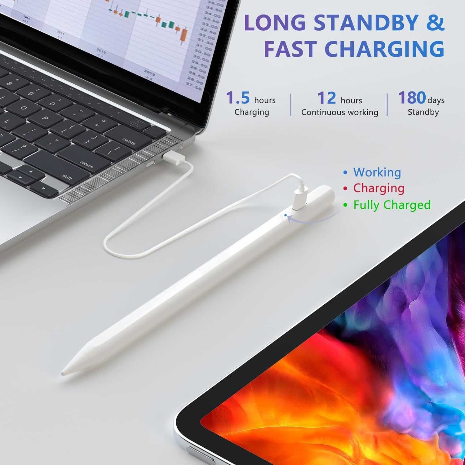 COO uniwersalny rysik do Samsung LG Lenovo Vivo Huawei iPhone biały