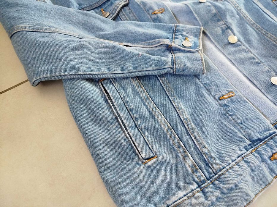 Kurtka katana jeansowa niebieska damska używana, rozmiar 32 (XXS)