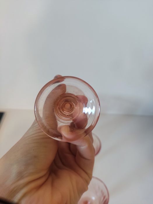 6 copos de pé pequenos, anos 1960, estilo Shabby Chic da Arcoroc made