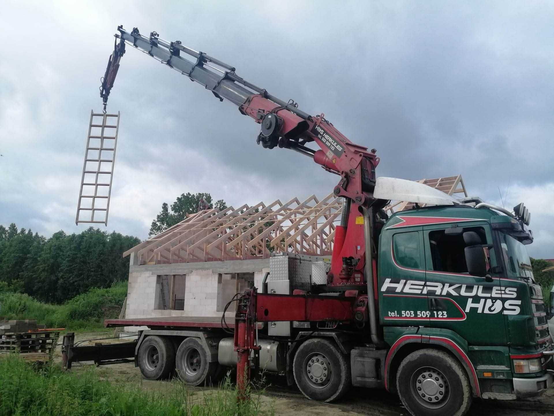 Transport HDS, Załadunek i Rozładunek, dźwig, żuraw, 18ton, wysięg 24m