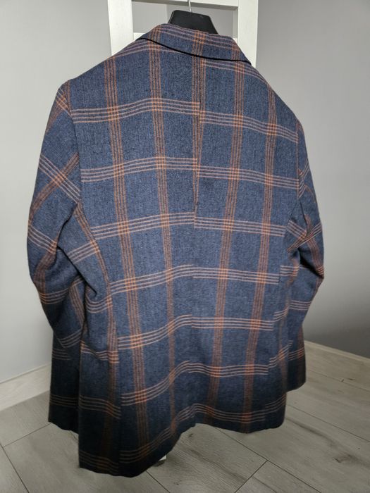 Marynarka męska rozm.M w kratę granat melanż brąz