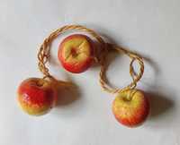 Jabłka sztuczne ozdoba na sznurku jabłka lato dekoracja