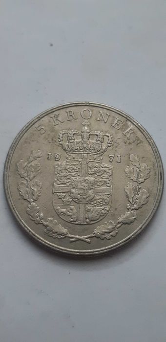 Dania 1971 5 koron  - real foto