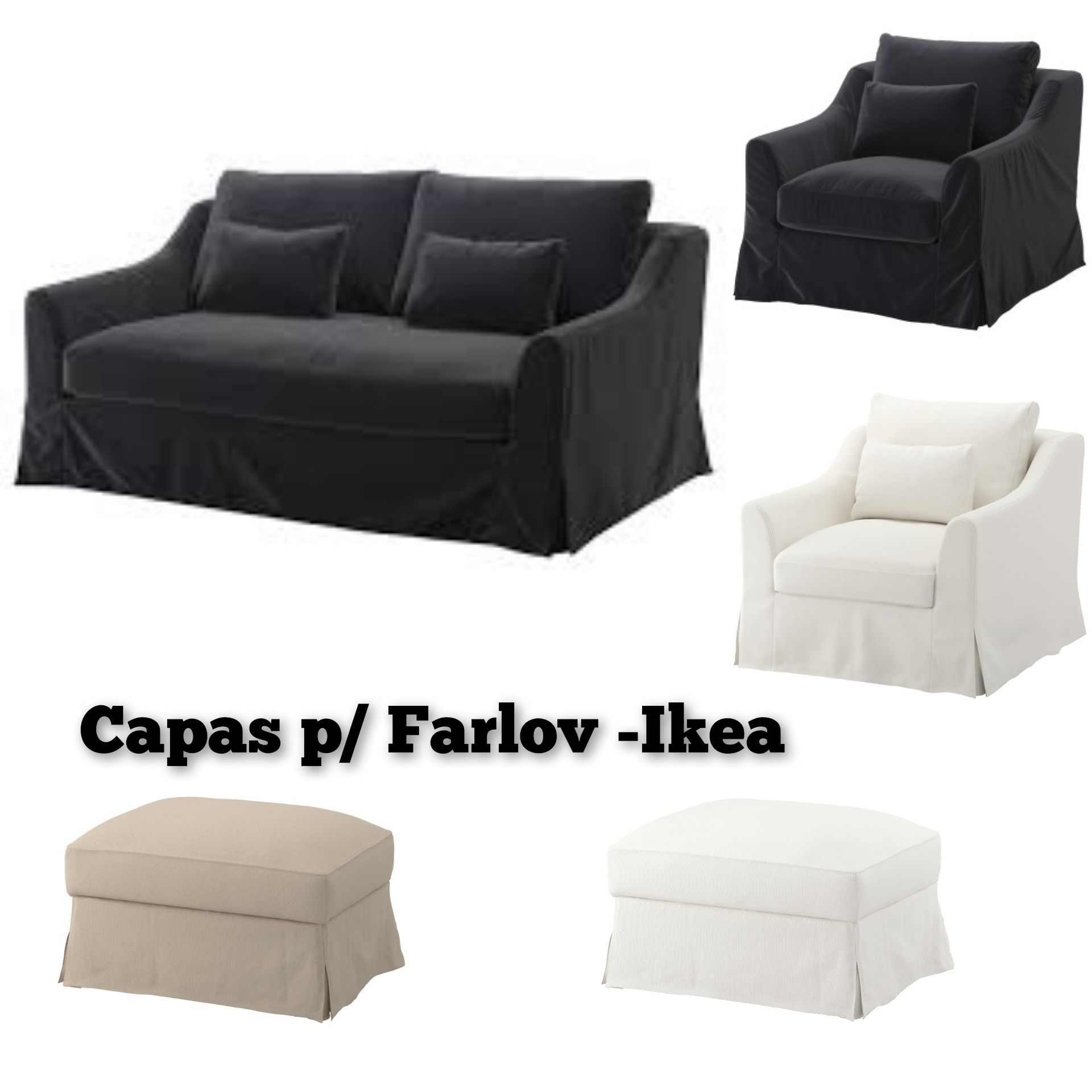 CAPAS SOFA 3l repousa pés Farlov ikea