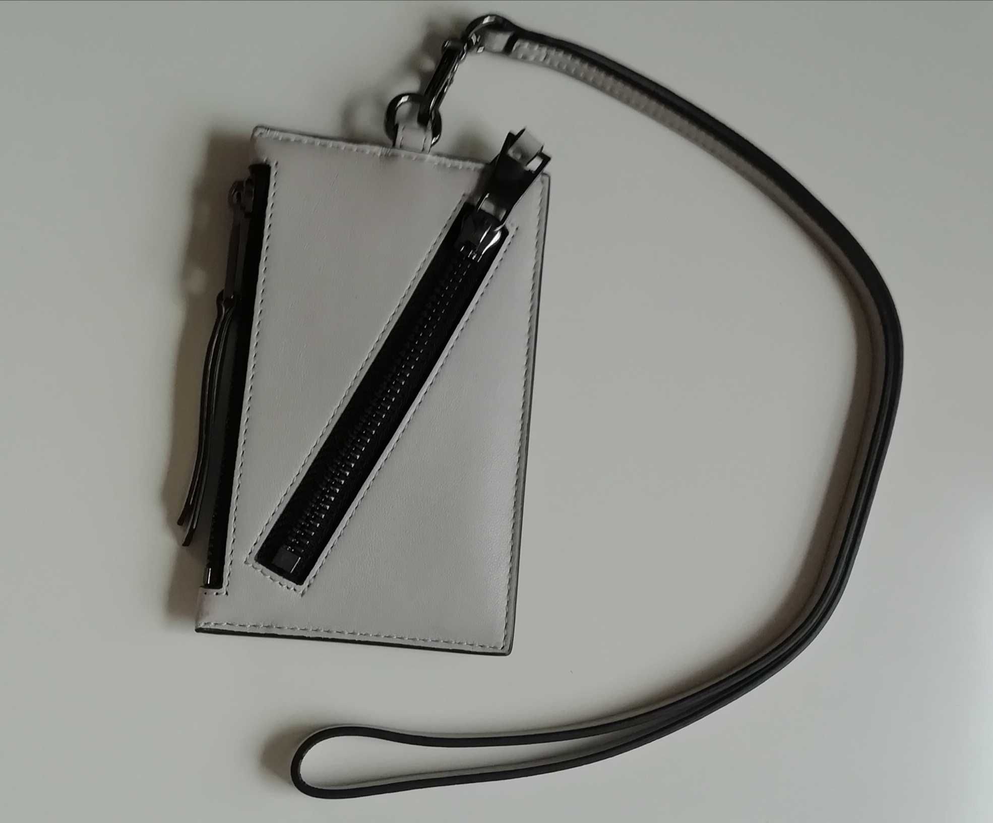 Karl Lagerfeld 3w1 mini portfel etui na karty klucze odpinana smycz