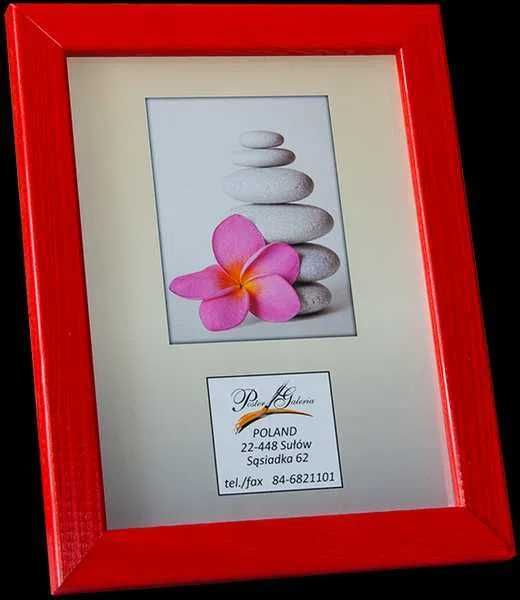 RAMKA DREWNIANA 21x30cm czerwona p571
