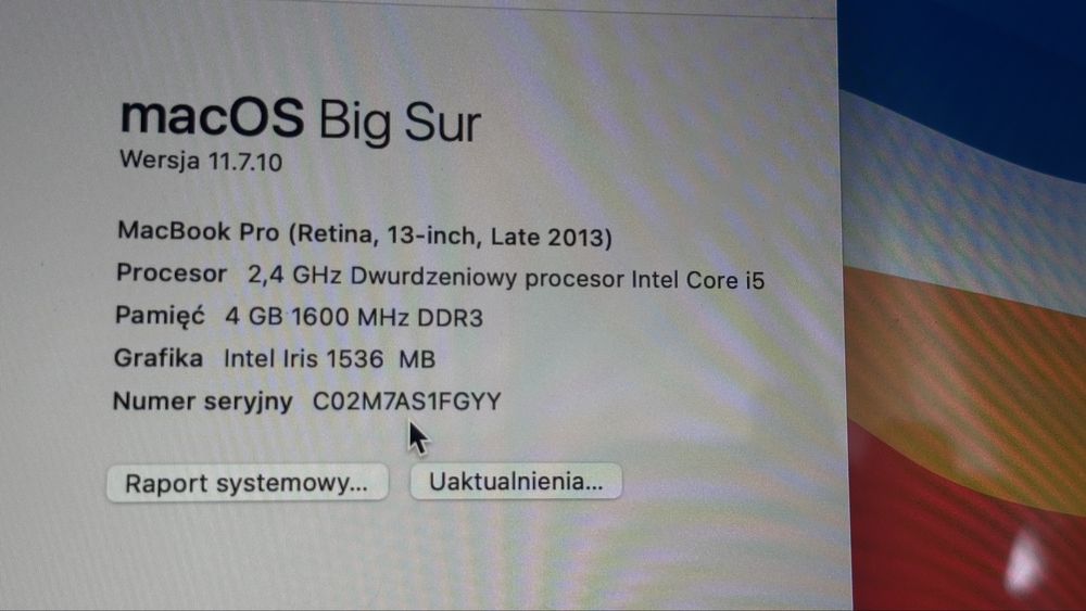 Laptop MacBook Pro 13” Retina (Late 2013)