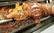 Rożen, grill, rożno - pieczony prosiak, dzik, baran, jagnię 12V