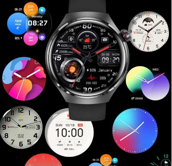 GT4PRO Smartwatch GPS Tracker Monitorowanie tętna SPO2 NFC ttst1472