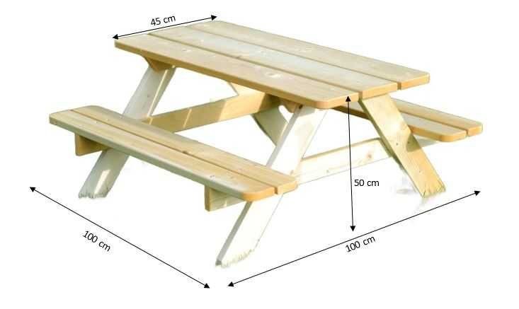 Duży Stolik piknikowy z ławeczkami ogrodowy dla dzieci