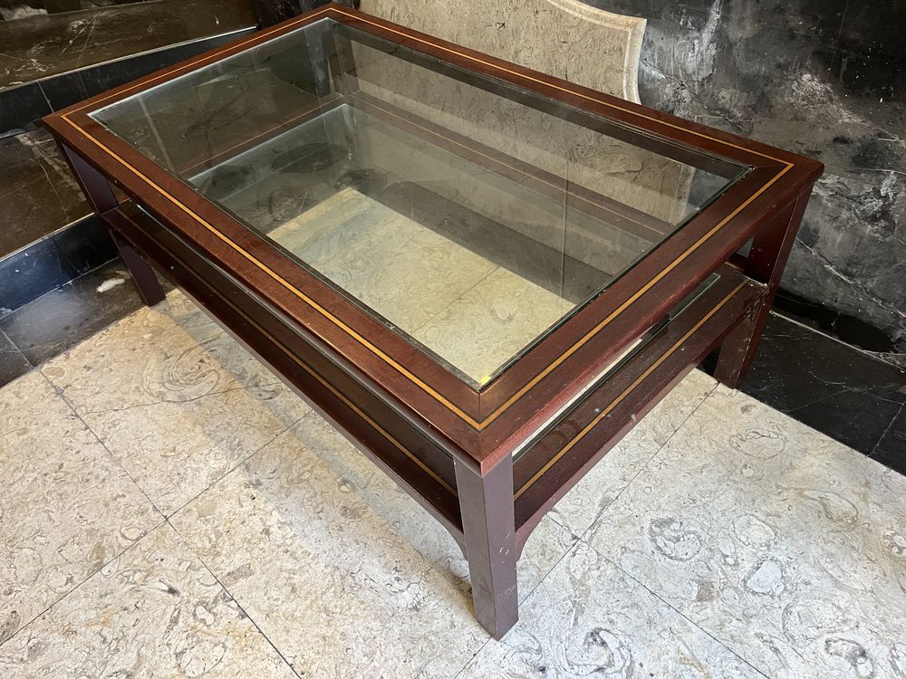 Mesa Inglesa  de apoio com 2 vidros