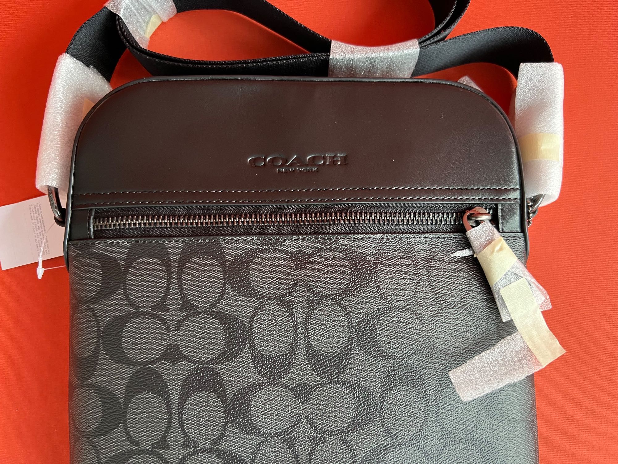 Coach Houston Flight Bag оригинал мужская кожаная сумка барсетка NEW