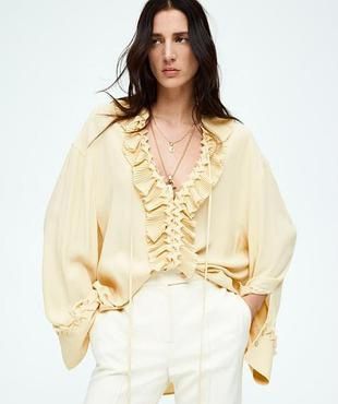 H&M edition  красивая блуза оверсайз тоненькая вискоза м/л