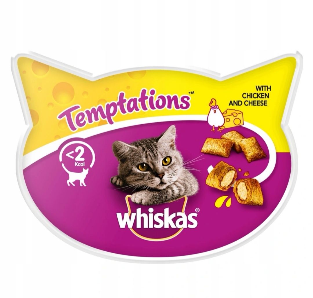 Przysmak dla kota whiskas temptantions kurczak ser  0,5kg Opis